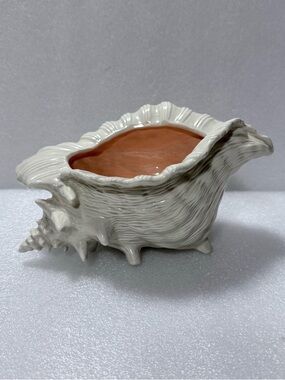 Vintage Atlantic Mold Ceramic Conch Shell Planter